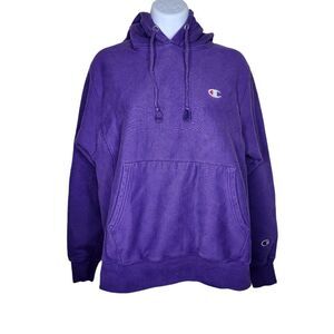 Vintage Y2K Champion Reverse Weave Sweatshirt Hoodie Mens Size S Purple Kangaroo